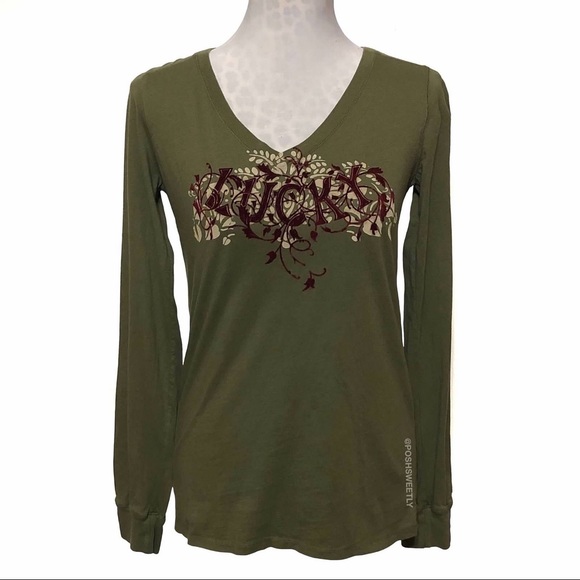 Lucky Brand Tops - Lucky Brand Flocked Velvet Logo Tee